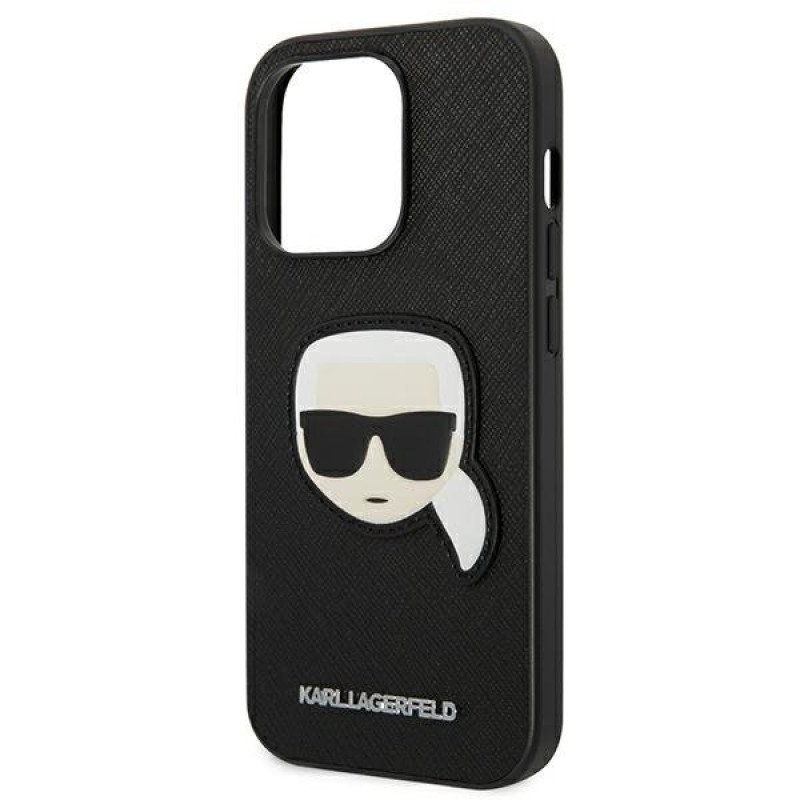 Гръб Karl Lagerfeld PU Saffiano Karl Head Case за iPhone 14 Pro Max - Черен